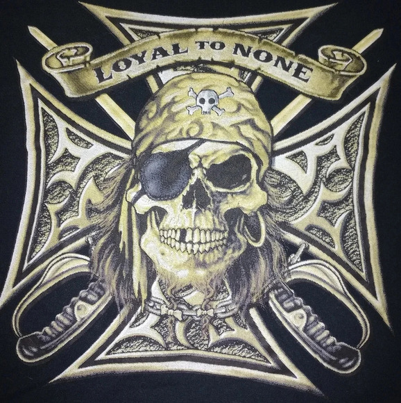 Loyal To None Skull and Crossbones TShirt - Picture 1 of 4